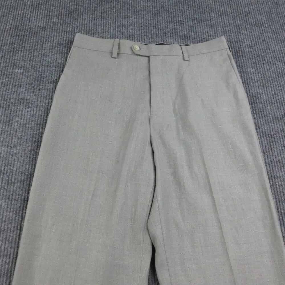 John Henry Suit Pants Mens 33x32 Gray Polyester Rayon Belted Vietnam 32x31.5*